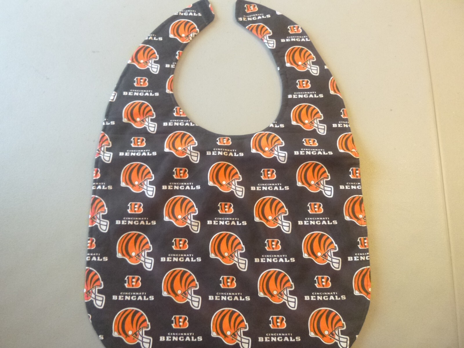 Bengals Adult Bib/Clothing Protector double thick with Quilted Diamond Backing