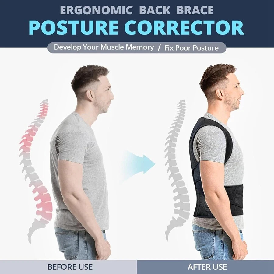 Back Brace Posture Corrector for Men and Women - Upper and Lower Back Support