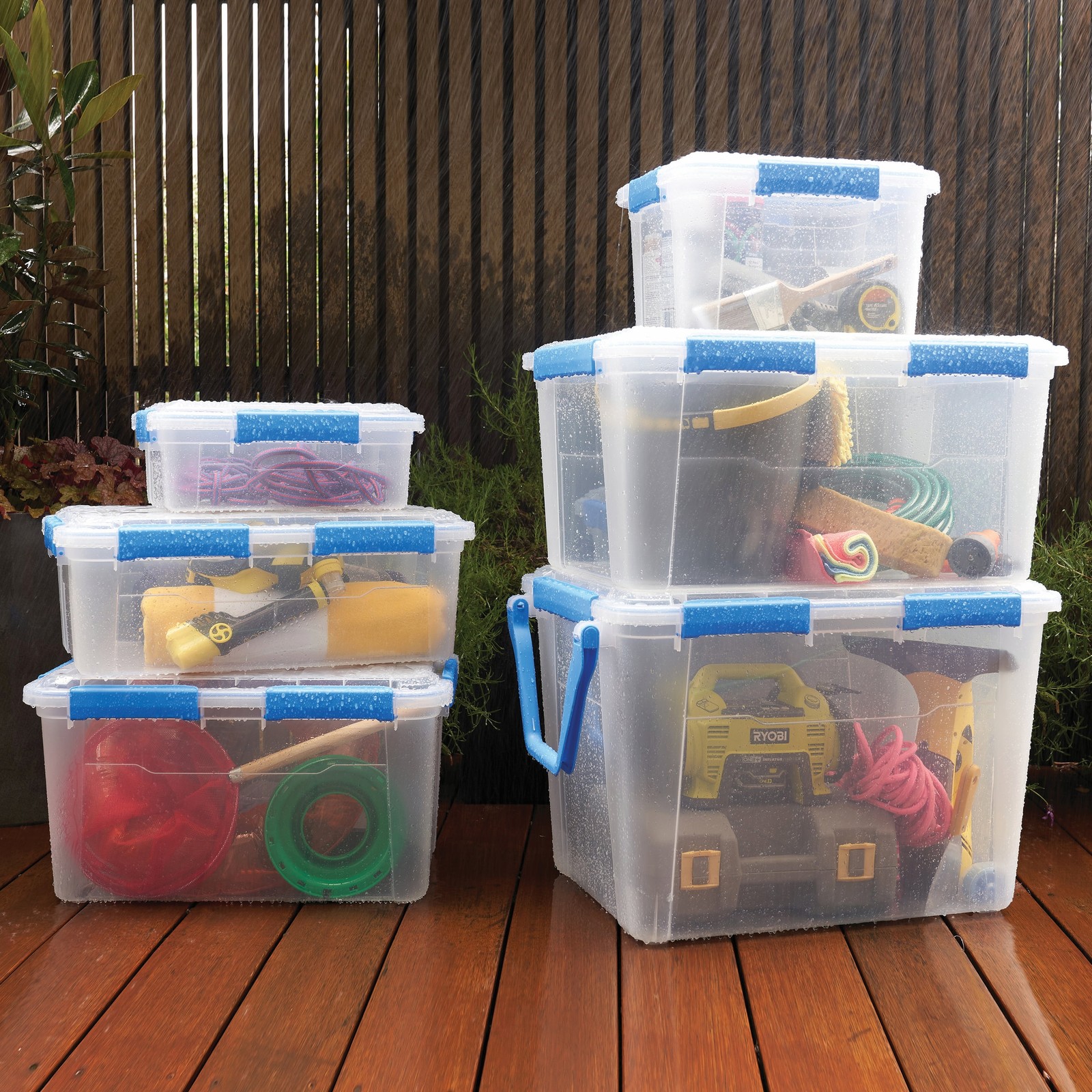 6 PACK WATERPROOF 4.7Gal/19Qt/18L STORAGE BOX IP67