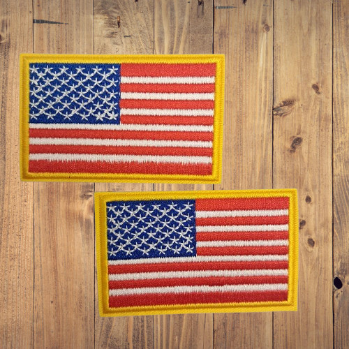 2x US Flag Patch Embroidered USA American Flag Iron-On Sew-On Military Style