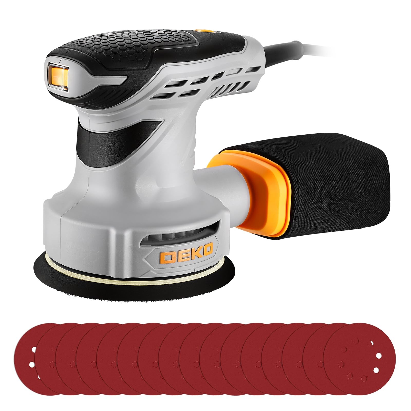Random Orbital Sander: 5" Corded 3.0 Amps Electric Sander with Dust Box, 6 Va...