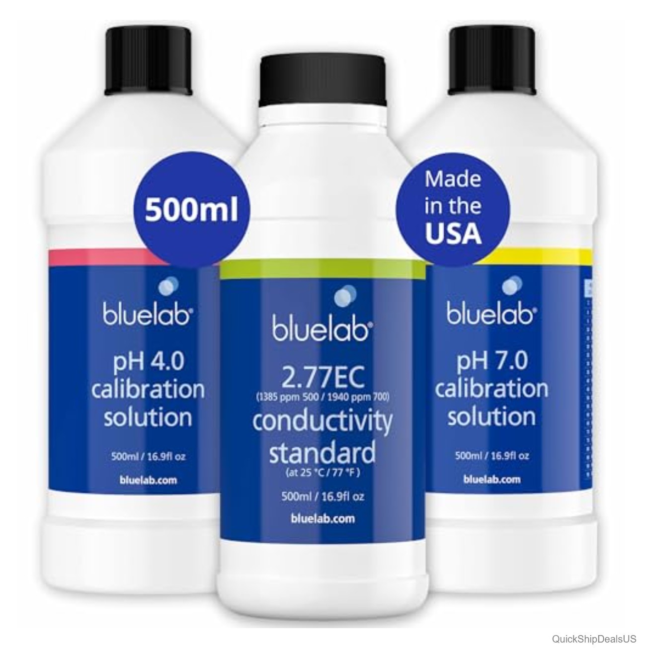 Calibration Solution Kit pH 4.0 7.0 2.77 EC 500 ml Bottle Hydroponics Meter