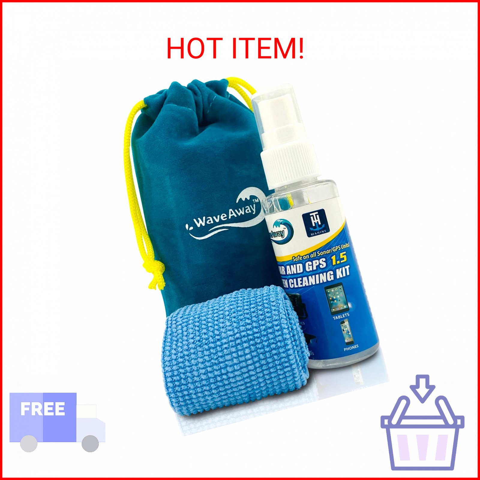 T-H Marine Wave Away Sonar & GPS Screen Cleaner Kit – Ammonia-Free LCD Screen Cl