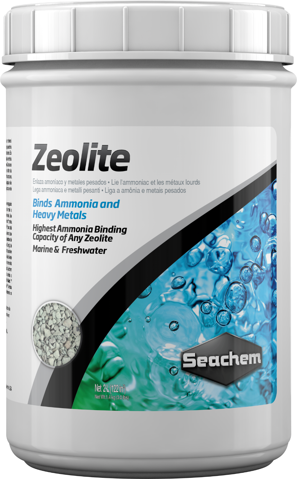 SEACHEM ZEOLITE 2 LITER Bind Ammonia Heavy Metals