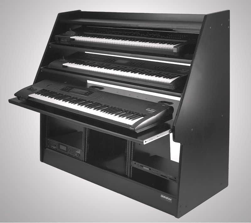 Omnirax SynthRax 88 3-Tier Sliding Keyboard Synthesizer Cabinet Stand