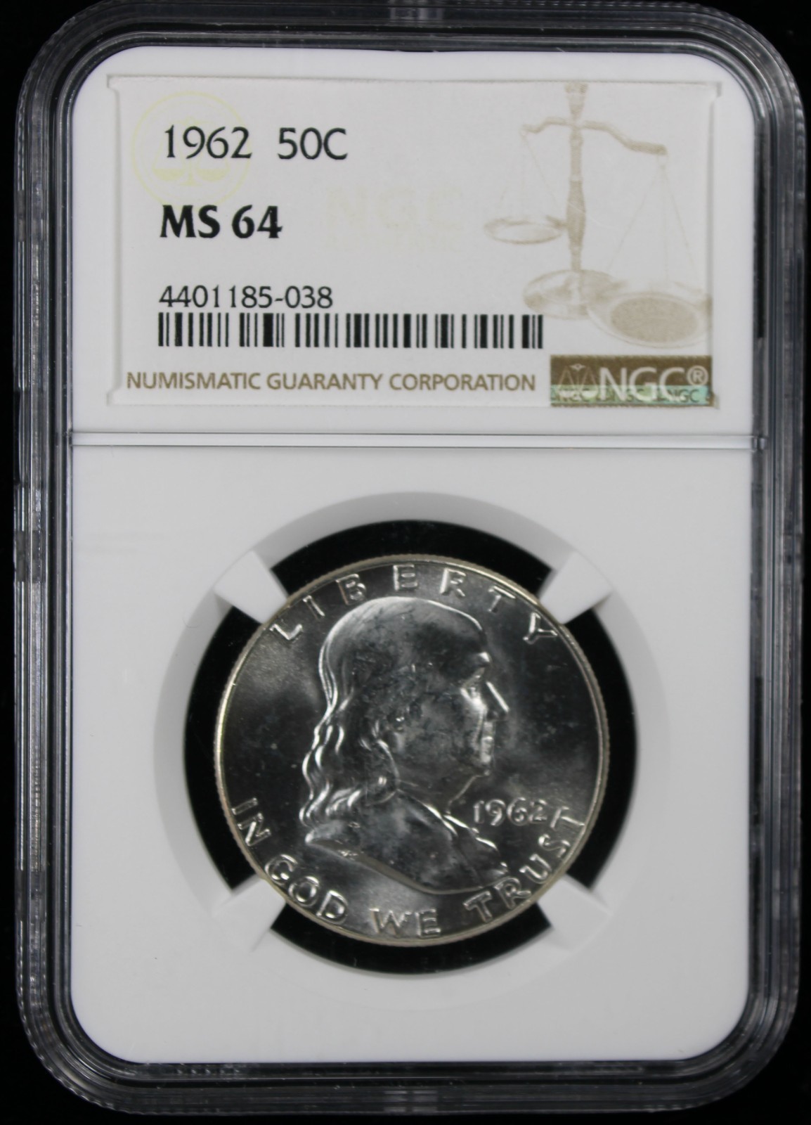 1962 Franklin Half Dollar 50c NGC MS64