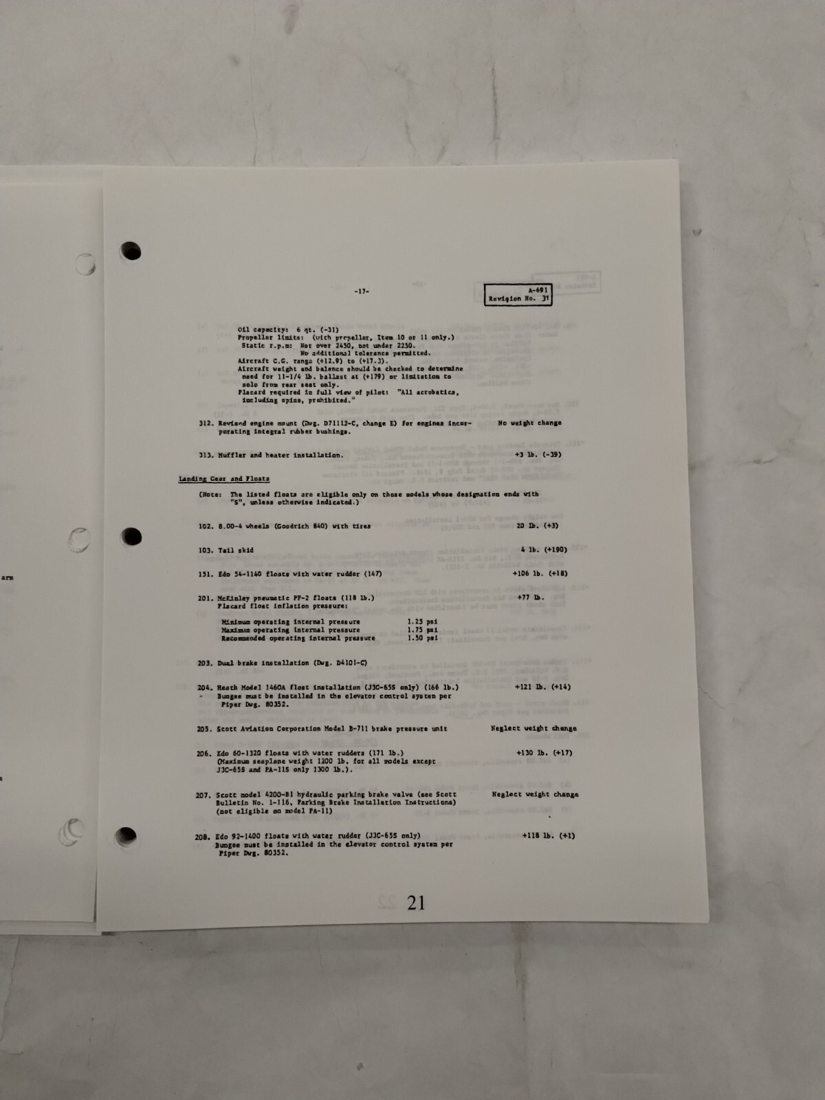 Piper Aircraft Type Specifications Manual-Copy