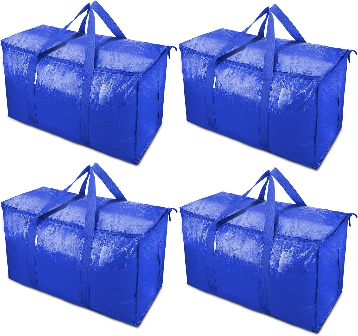 4 Pack Heavy Duty Water-Resistant Moving Bags - Extra Large Storage Solution