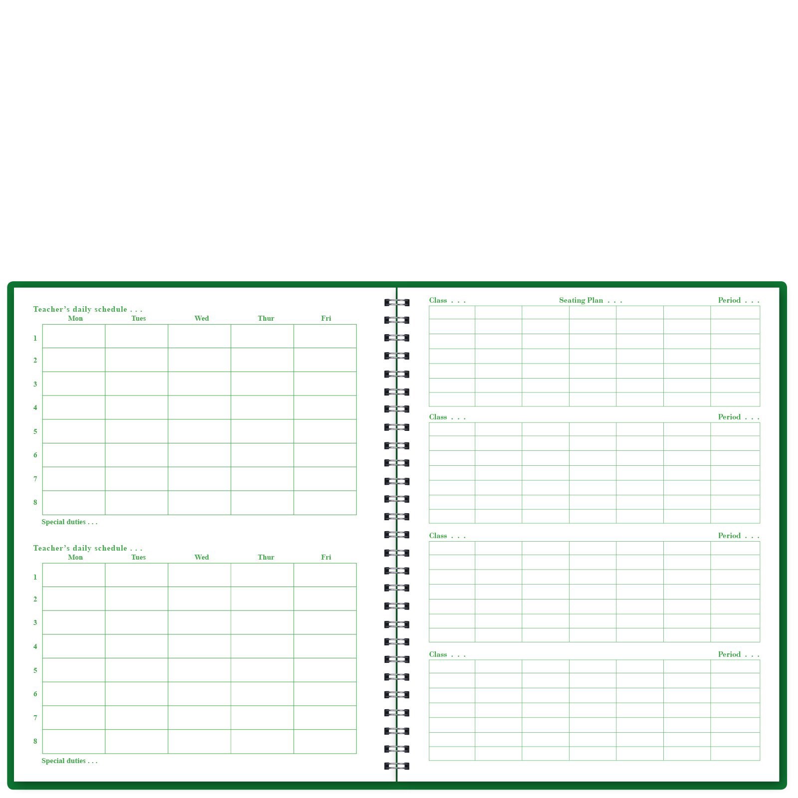 Teacher Record Book, 40 Names, 12 Weeks, Multicolor Organizer, Multicolor