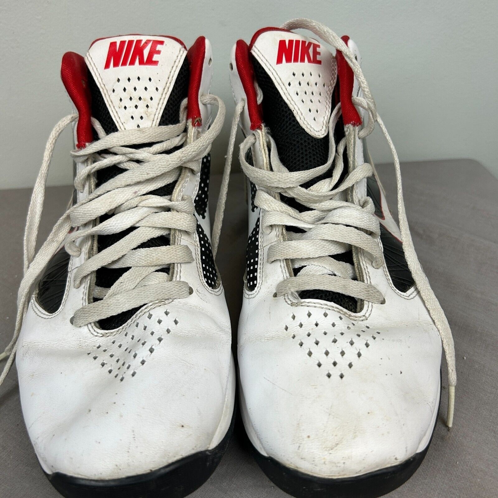 Nike shoes men's 9 white lace air max flywire basketball VTG 454091-100