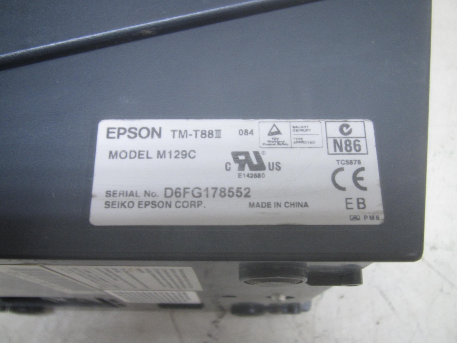 Epson Micros M129C TM-T88III USB Thermal Receipt Printer (UNIT ONLY)