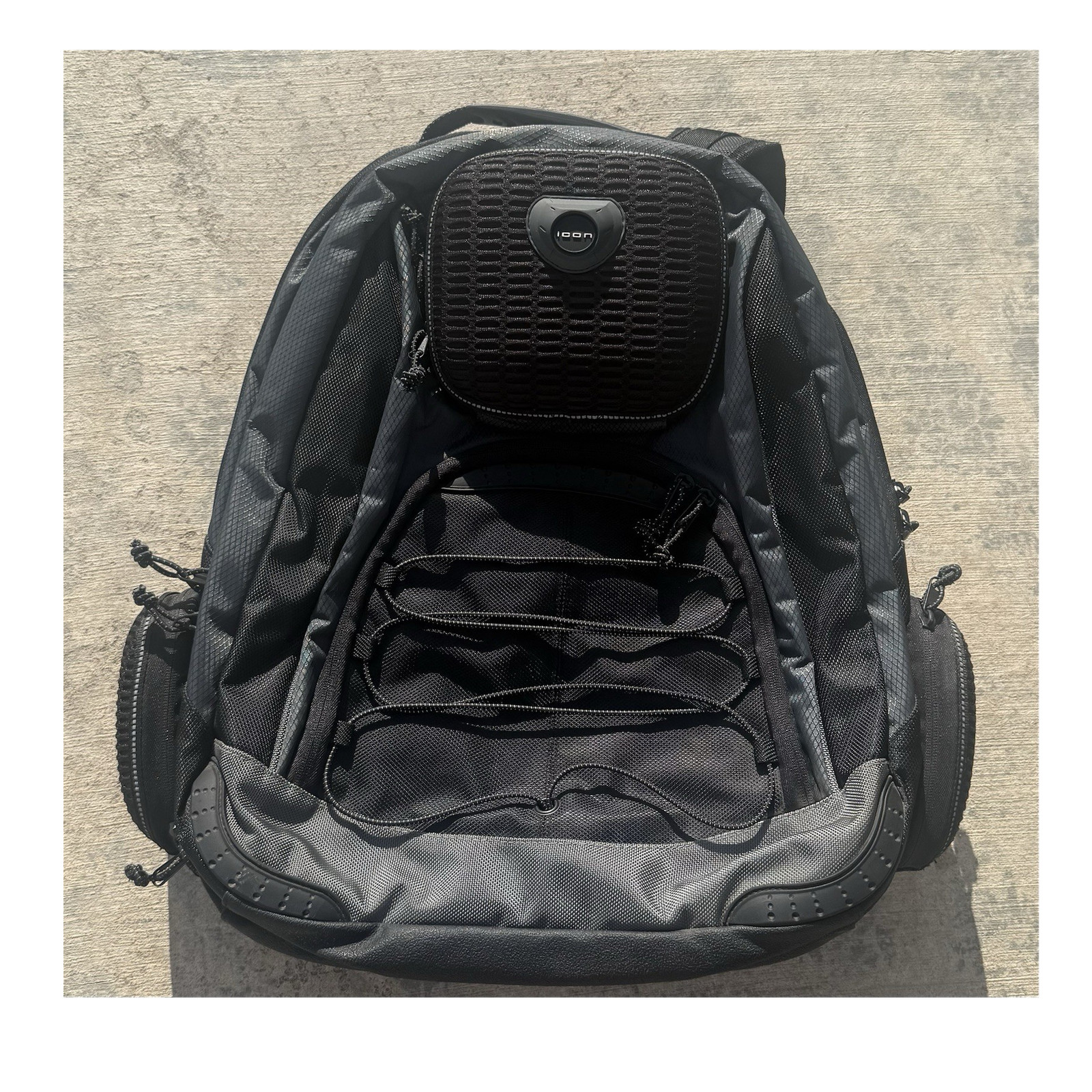 ICON Black Men's Backpack with Top Gear Pouch BP50DGT BLK