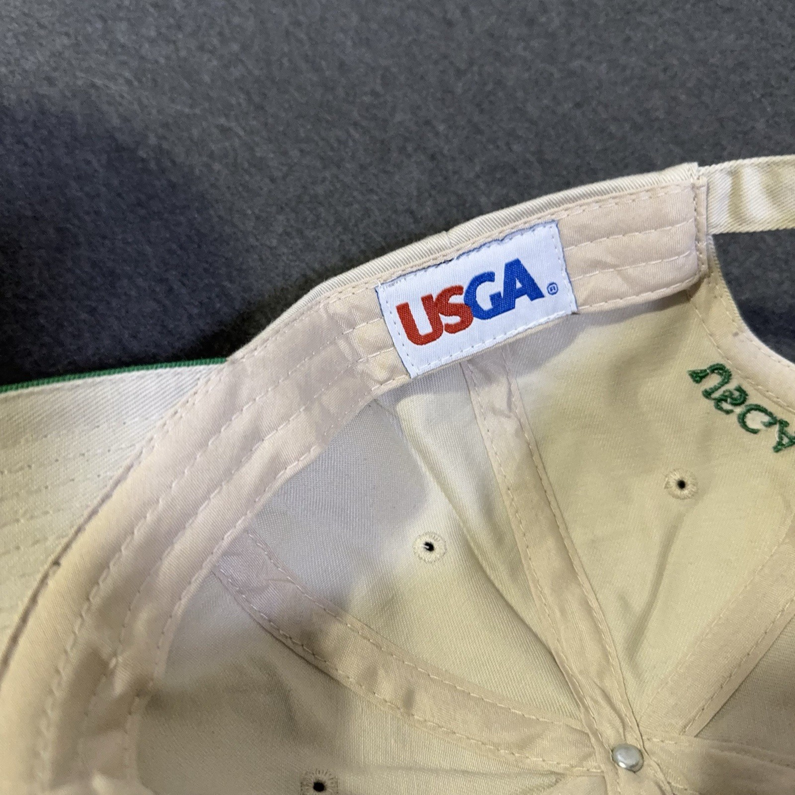 US Open Hat OSFA Beige Oakmont 2007 USGA Adjustable Ball Cap Y2K