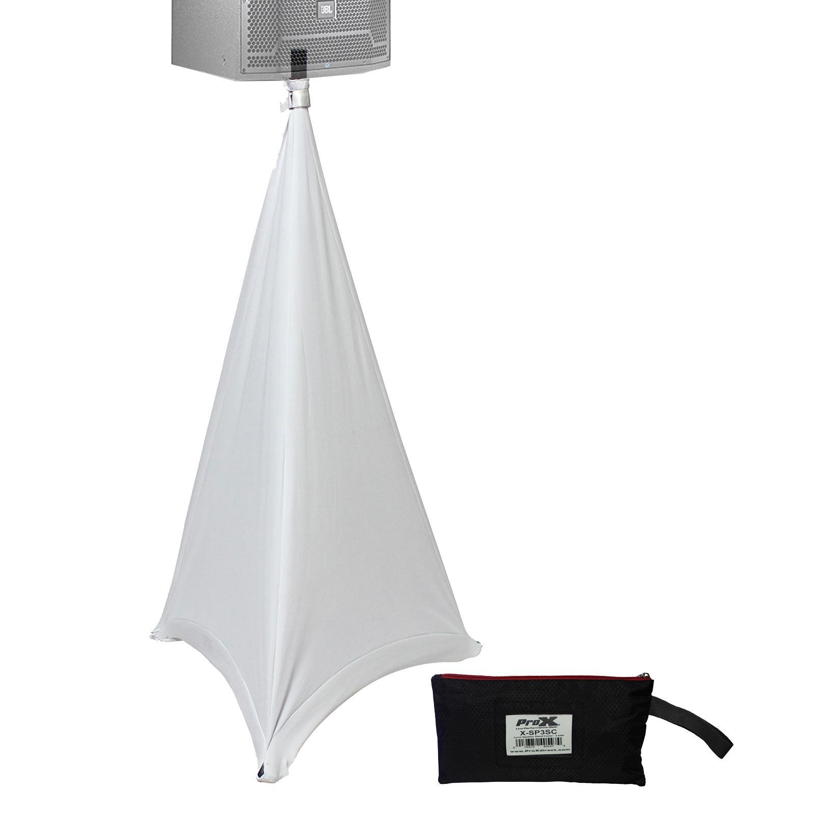 ProX X-SP3SC 3 Sided White Tripod Speaker & Lighting Stands Lycra Scrim Cover