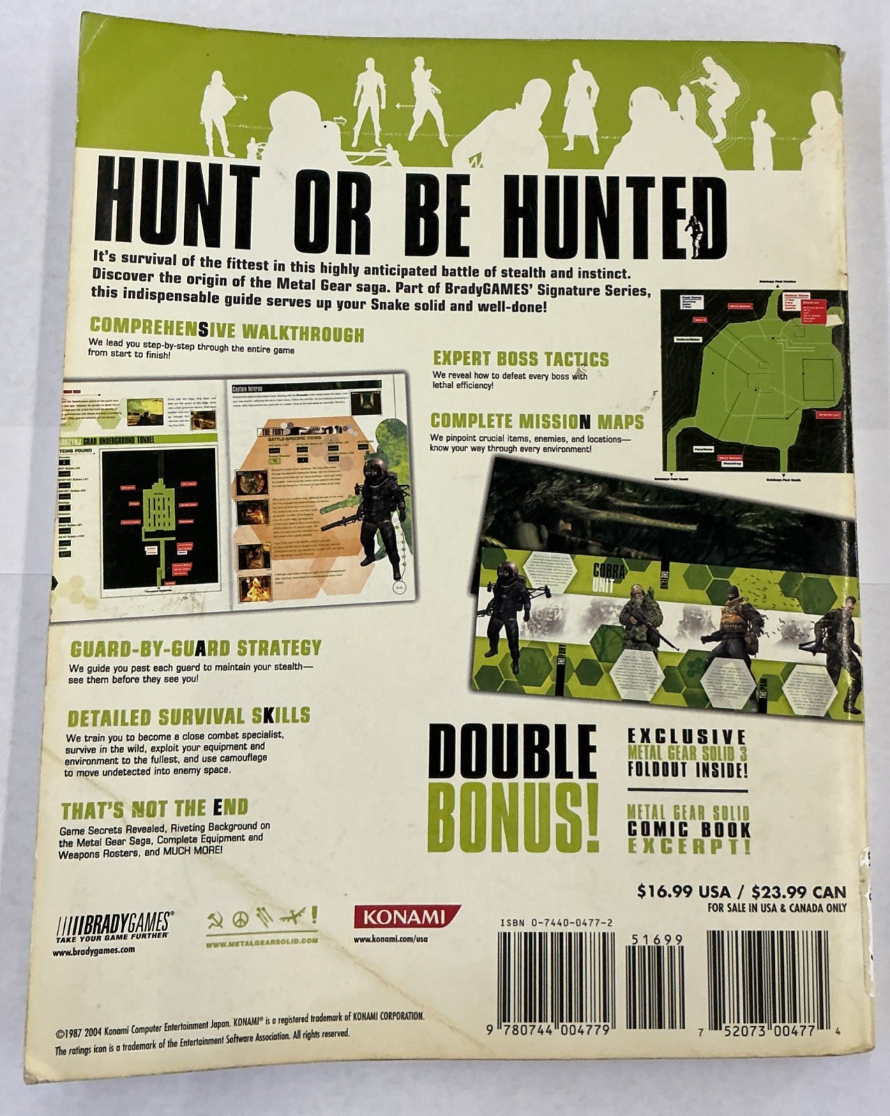 Metal Gear Solid 3 Snake Eater BradyGames Stategy Guide Includes Poster --S2G--