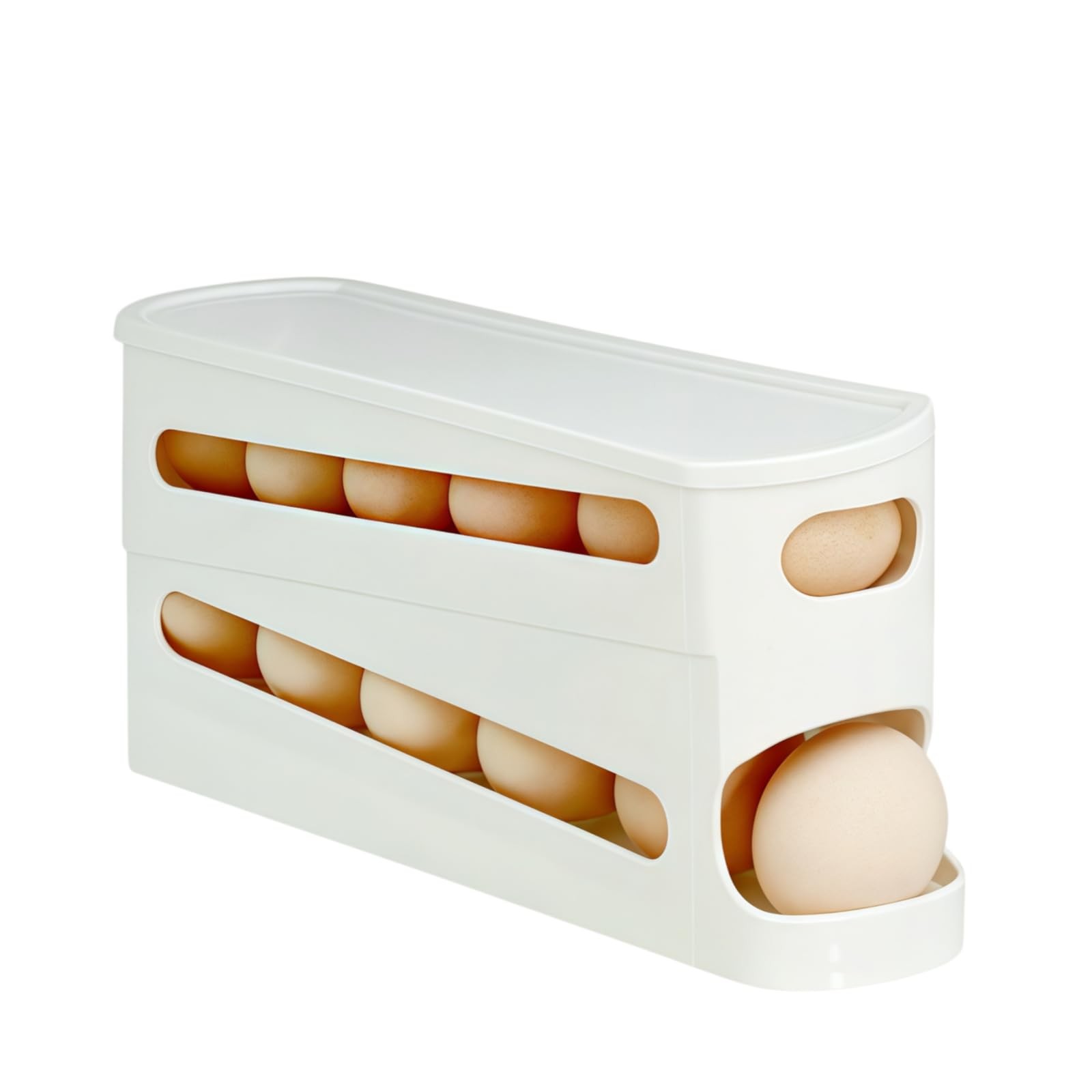 Egg Holder for Fridge, Automatic Rolling Egg Organizer for Refrigerator, Stac...