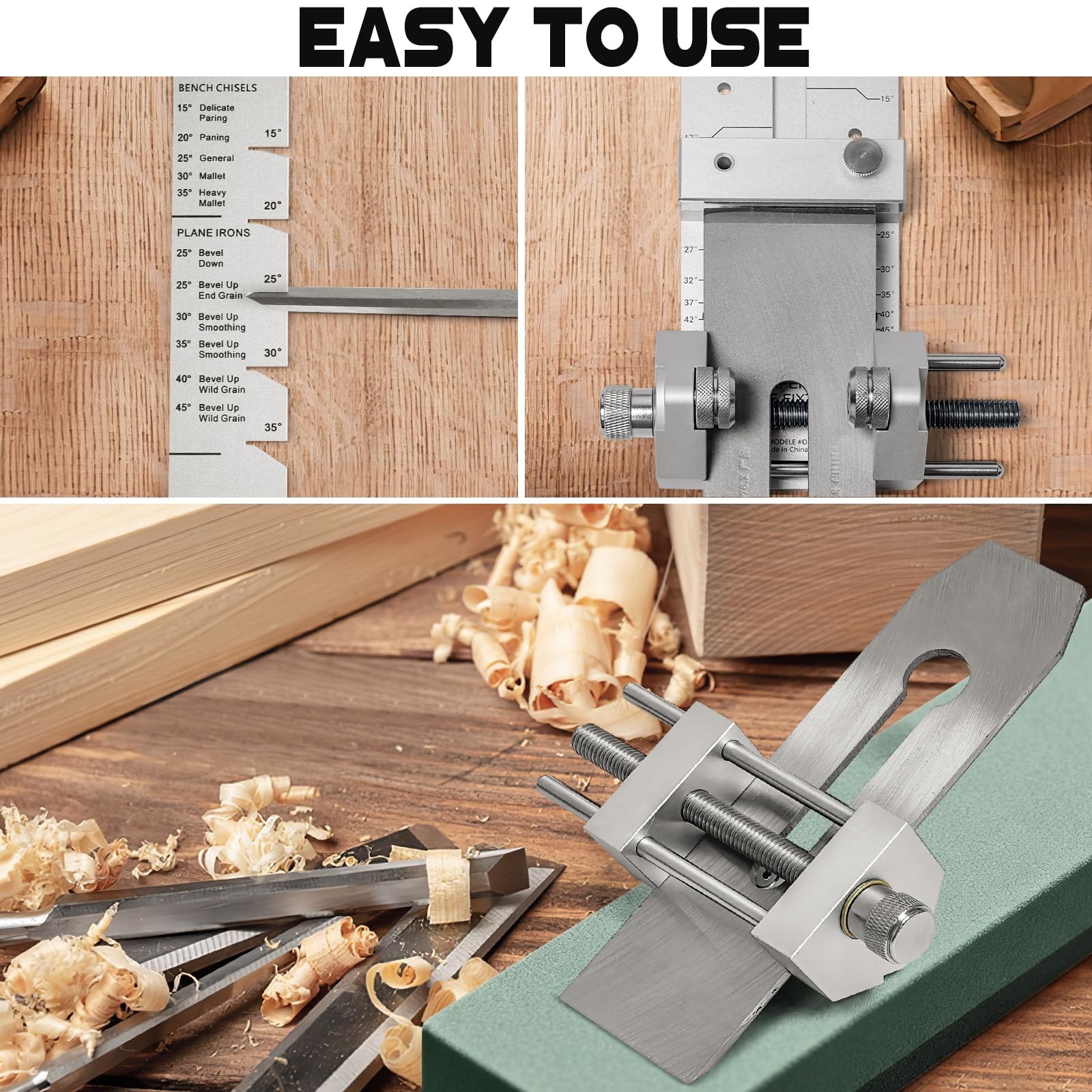 Chisel Sharpening Jig, Lightweight Honing Guide System with Adjustable Angle ...