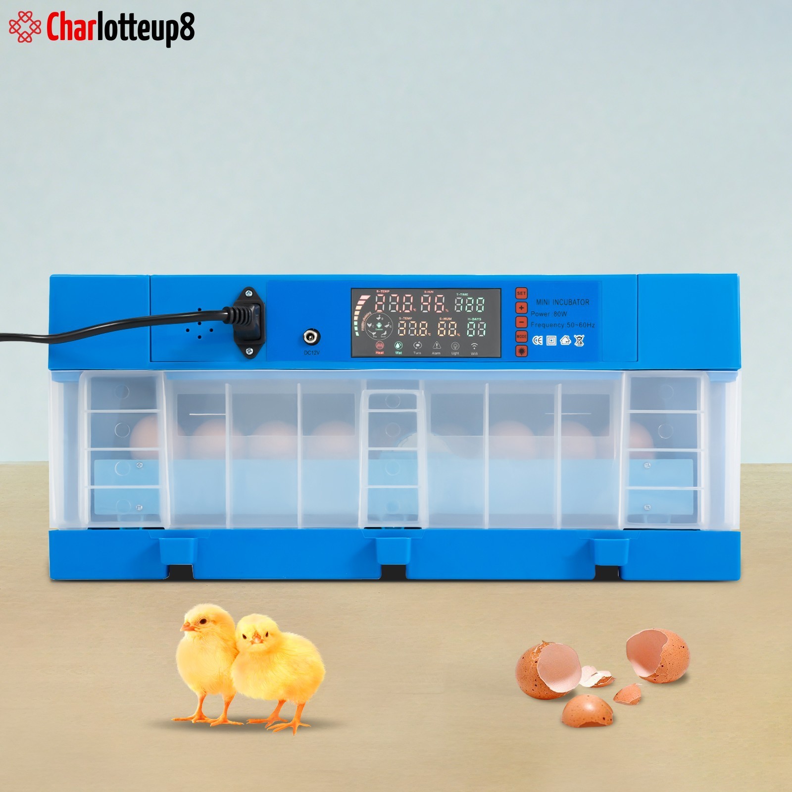 48 Eggs Digital Incubator with Fully Automatic Egg Turning Humidity Chicken Duck