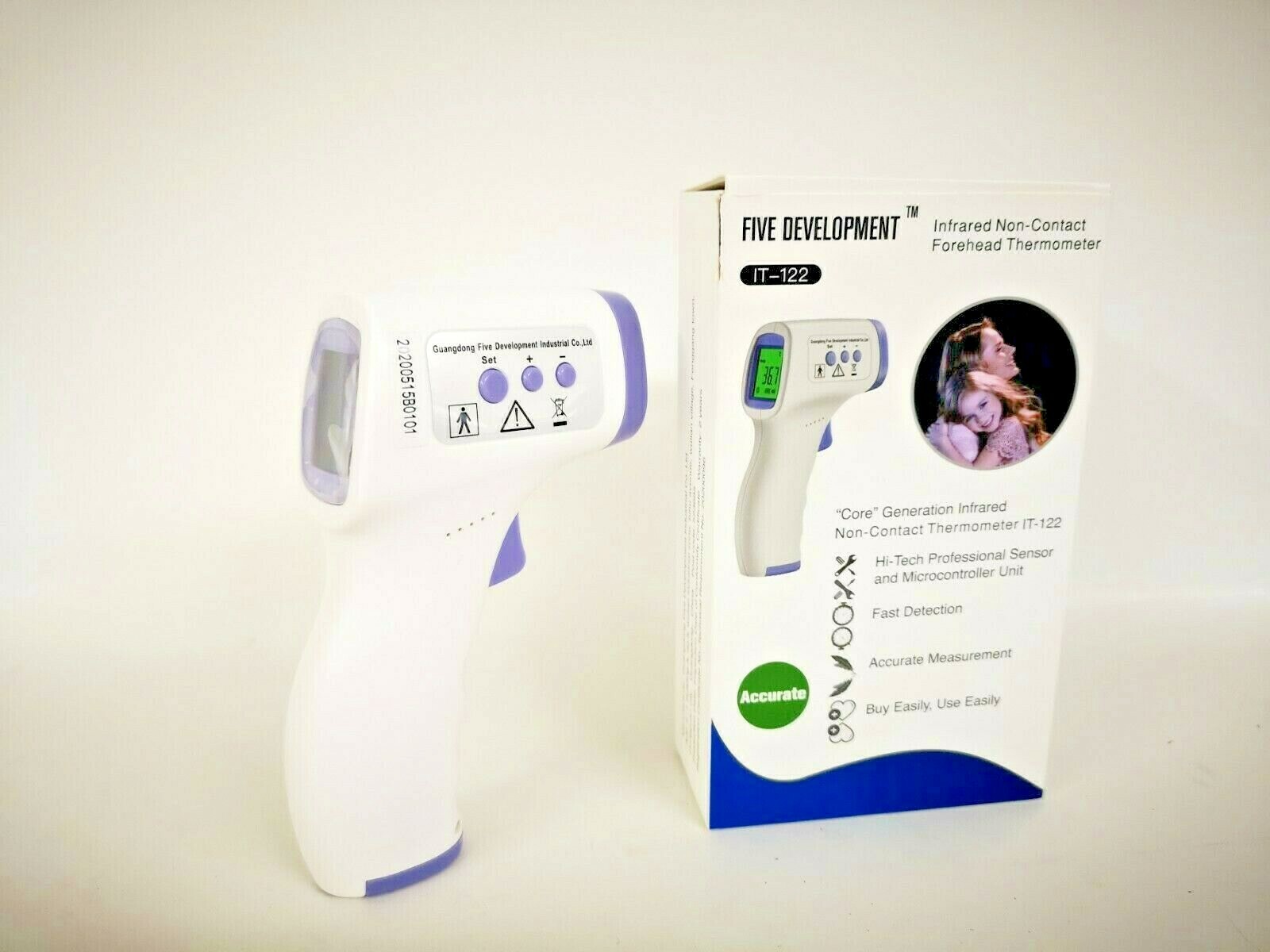 Digital LCD Infrared Thermometer Non-contact Forehead Temperature, 80-pack