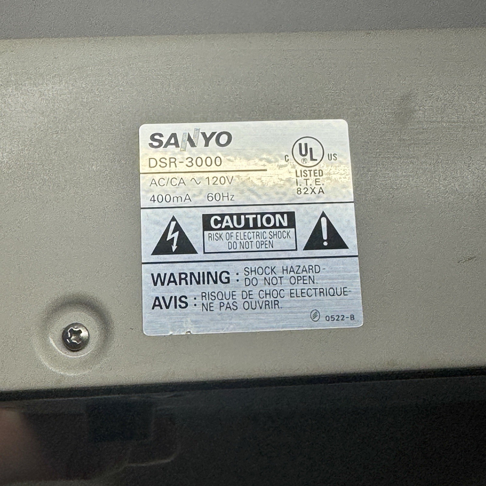 SANYO Digital Video Recorder DVR Model DSR-3000