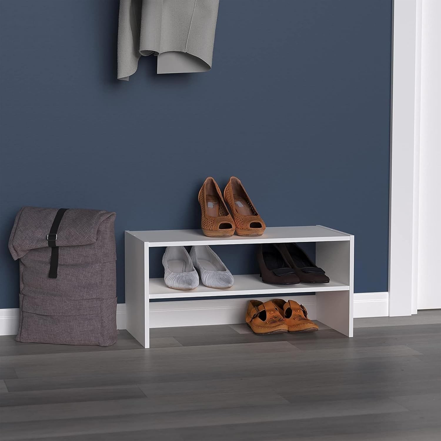Stackable 24in Wide Horizontal Organizer Rectangular White