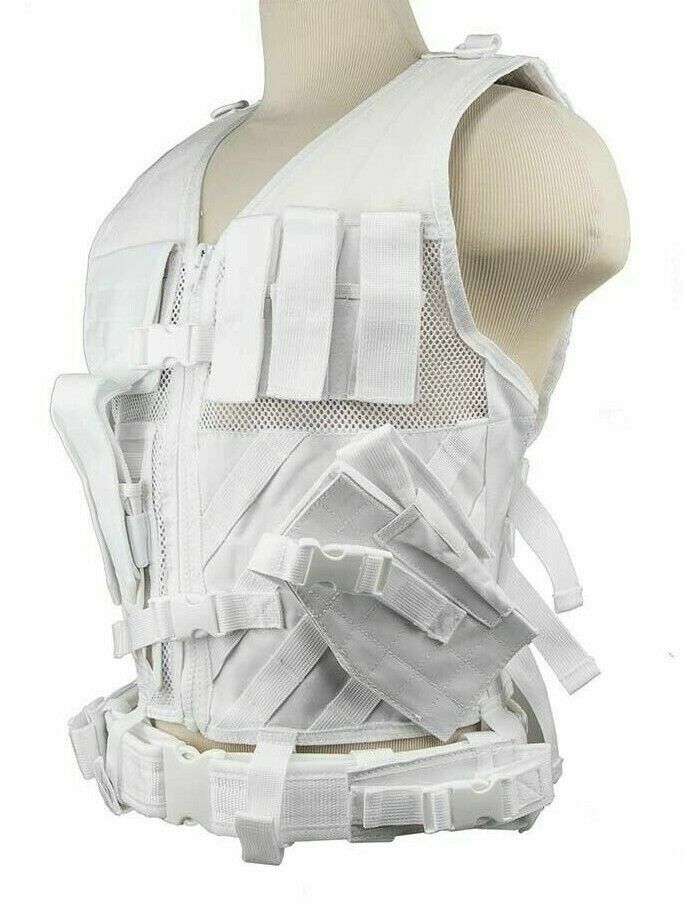 VISM Tactical Vest MED-2XL Crossdraw Tactical Shooting Rig Vest Duty Gear WHITE