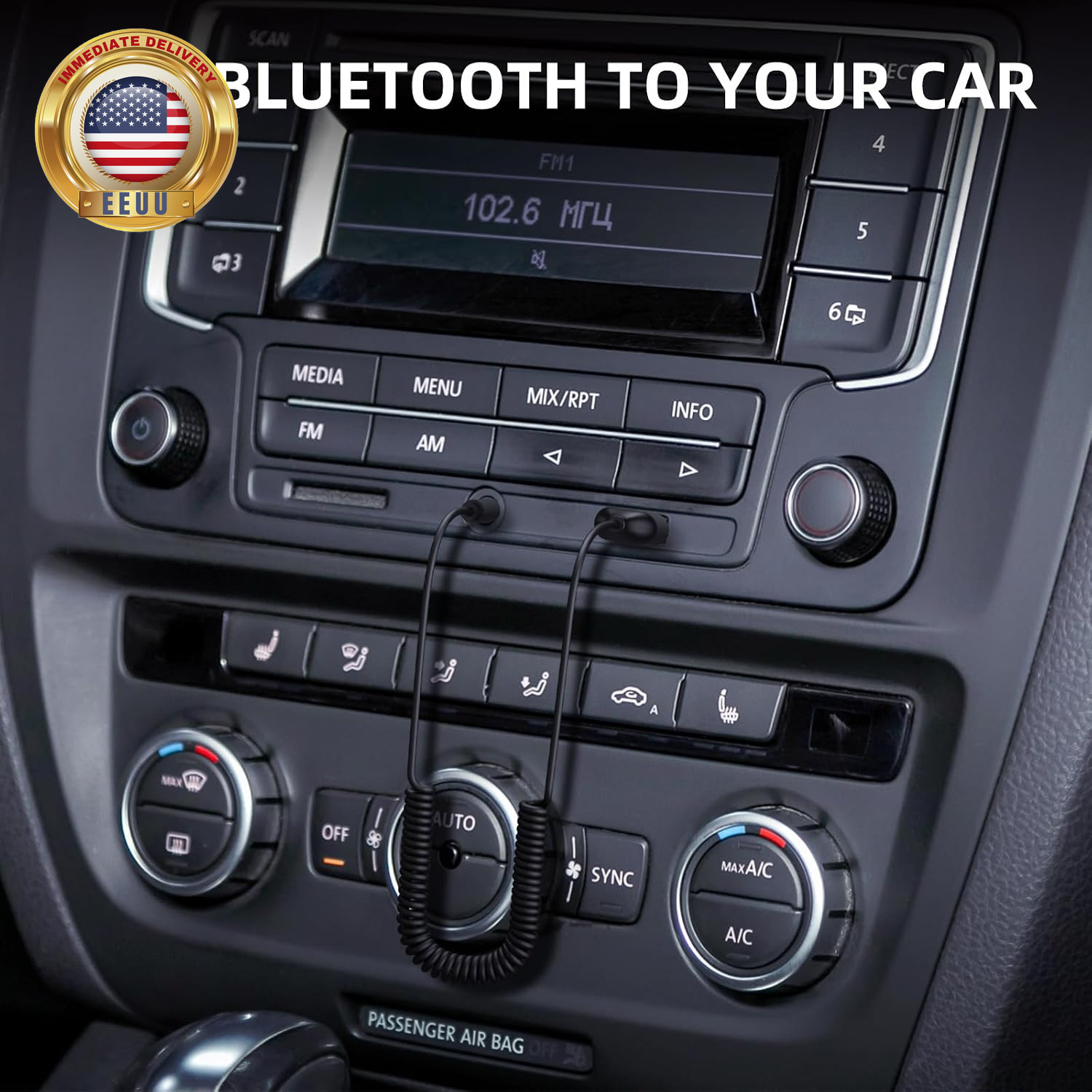 Aux to Bluetooth 5.2 Adapter 3.5Mm Bluetooth Receiver with Built-In Microphone A