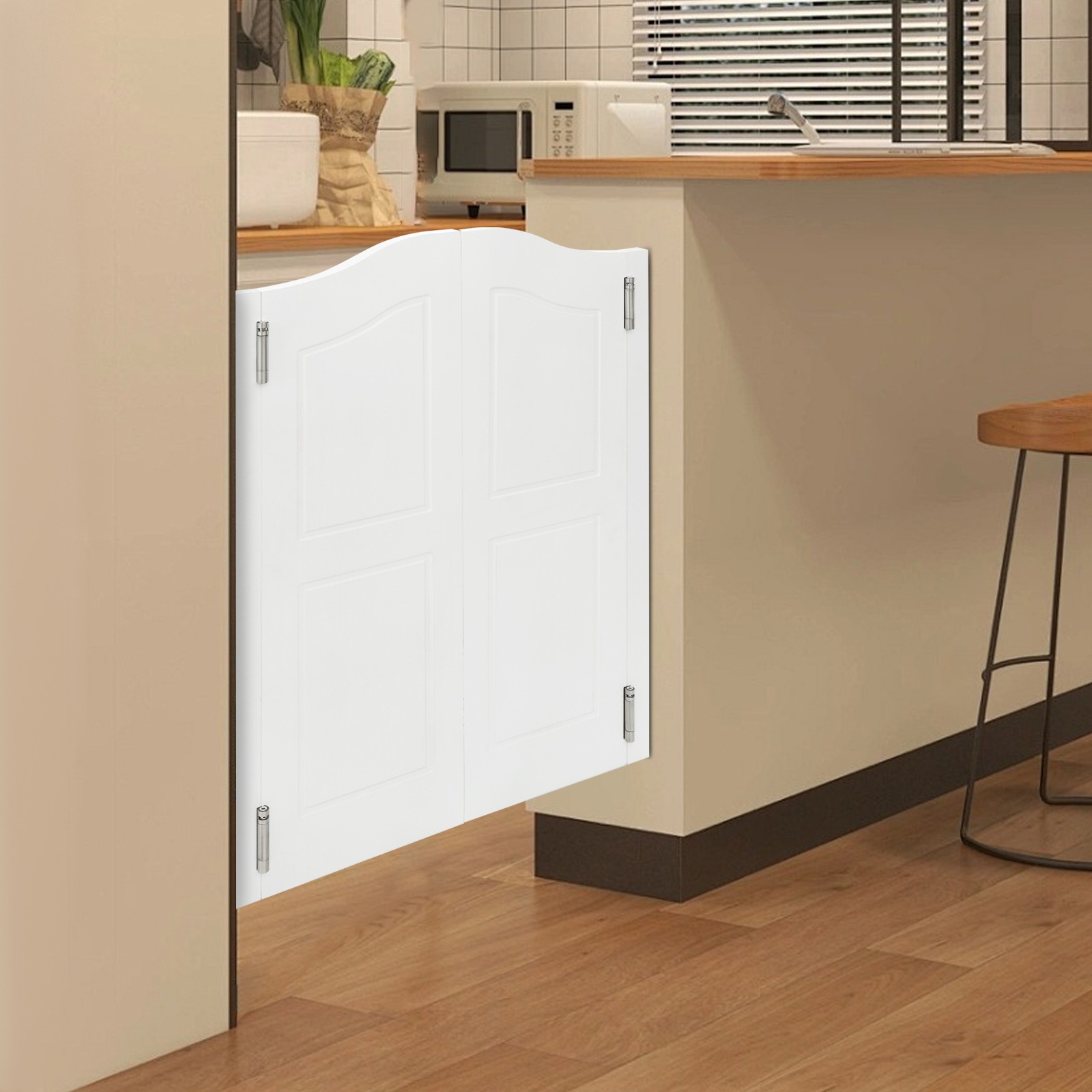 91x107cm Solid Wood Door Partition Door for Shop Entrance Partition White