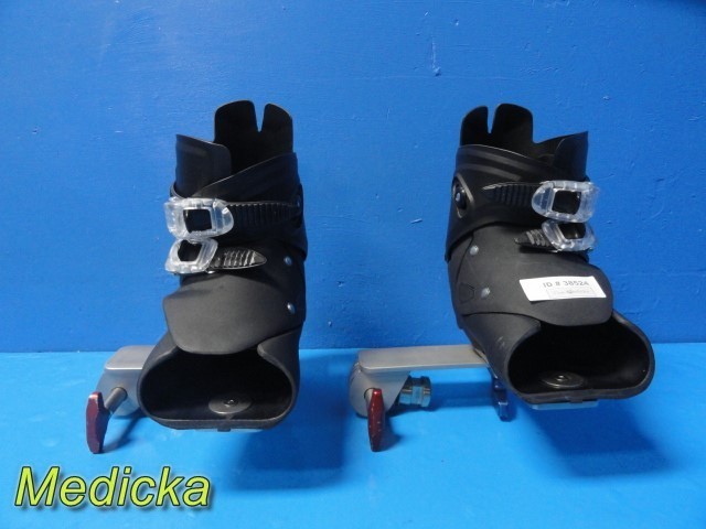 Mizuho OSI P2 Large Traction Boot Pair (L & R) W/ Foot Plates & Clamps ~ 38524