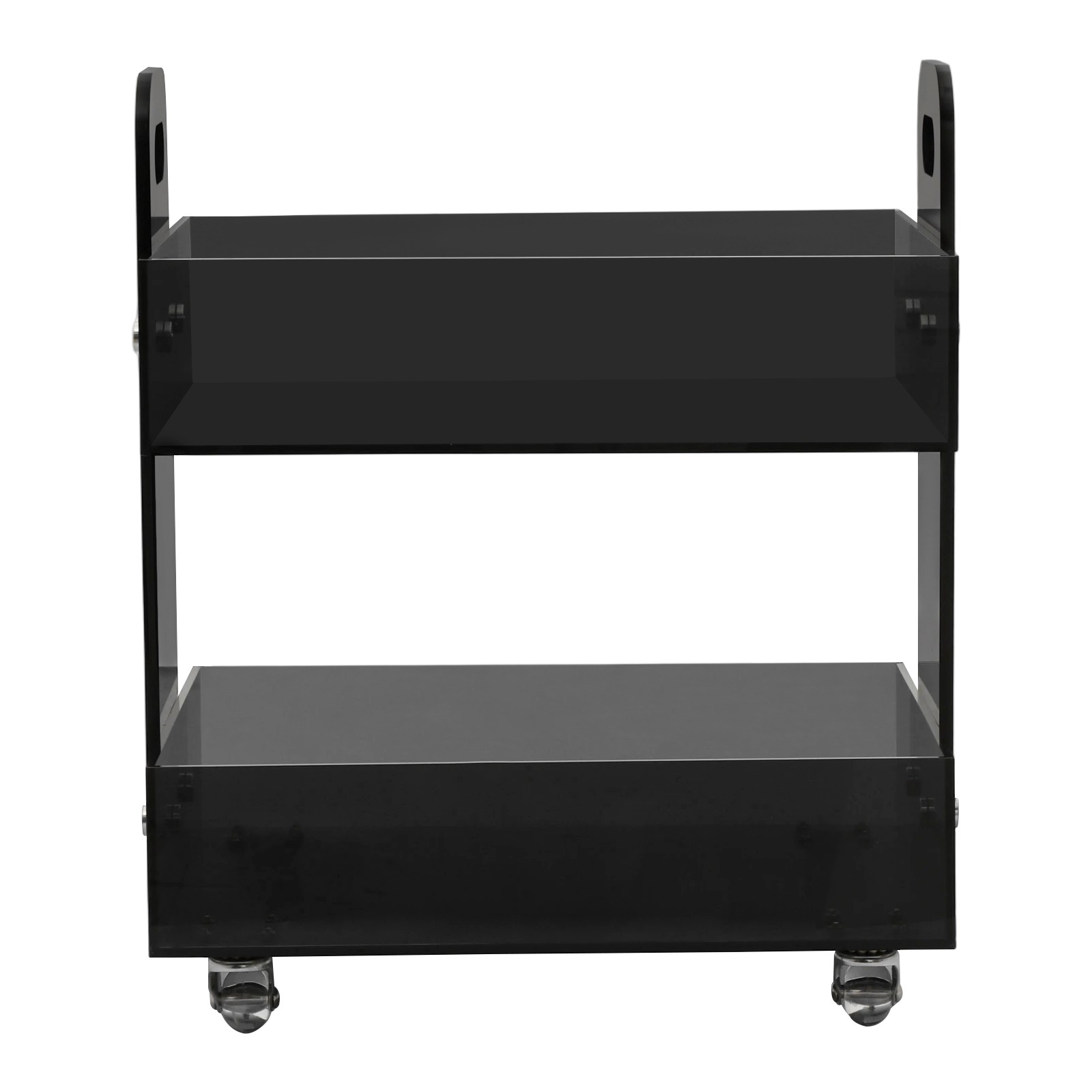 Clear Storage Side Table with 4 Wheels Acrylic Nightstand Transparent End Table