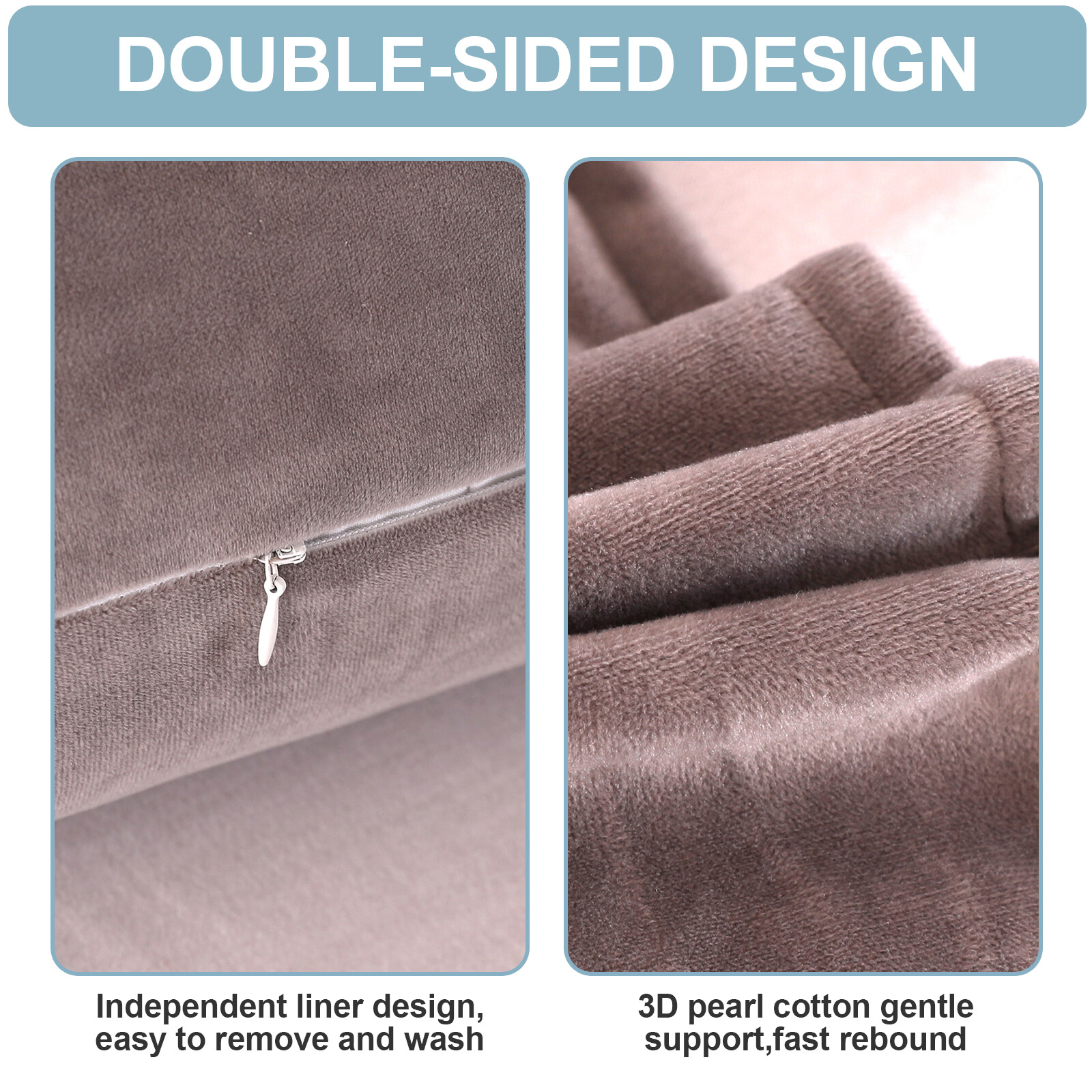 Velvet Pregnancy Pillows for Sleeping Maternity Adjustable Support for Back, Leg