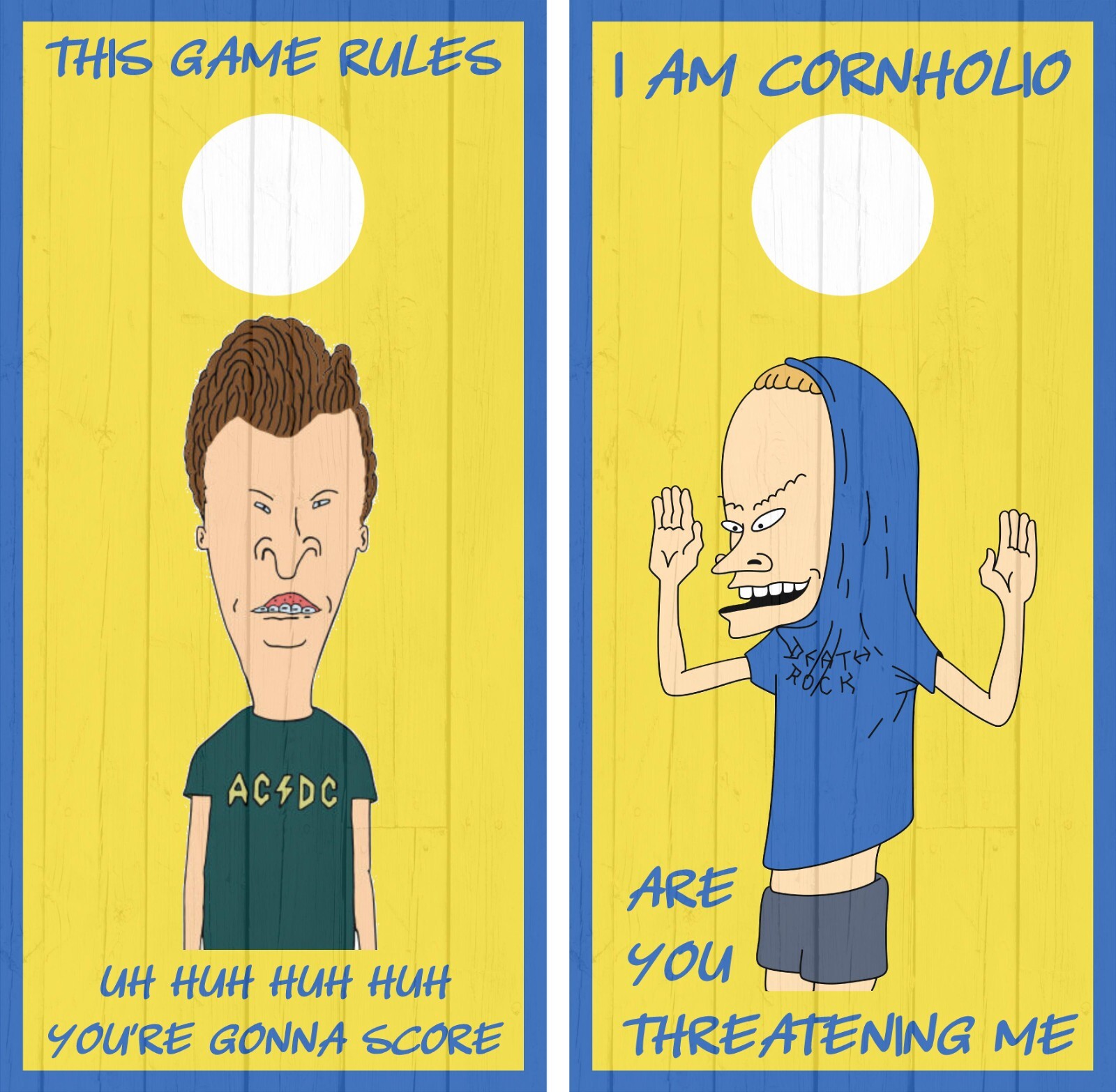 Beavis and Butthead cornhole board vinyl wraps