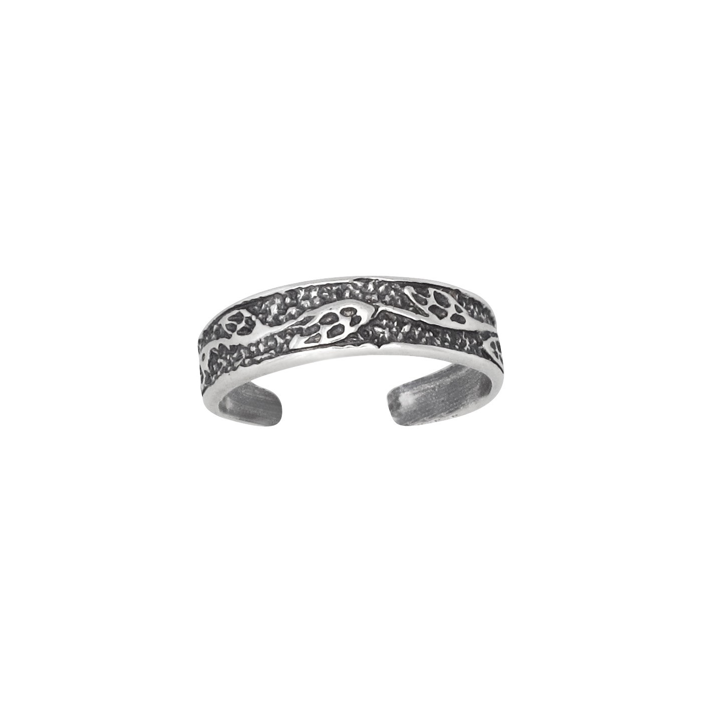 Sterling Silver .925 Vine Leaf Detailed Toe Ring Adjustable Size | Made In USA