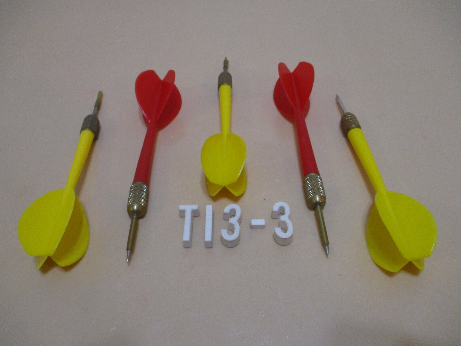 Vintage Plastic Darts With Brass Weighted Points (Set of 5)