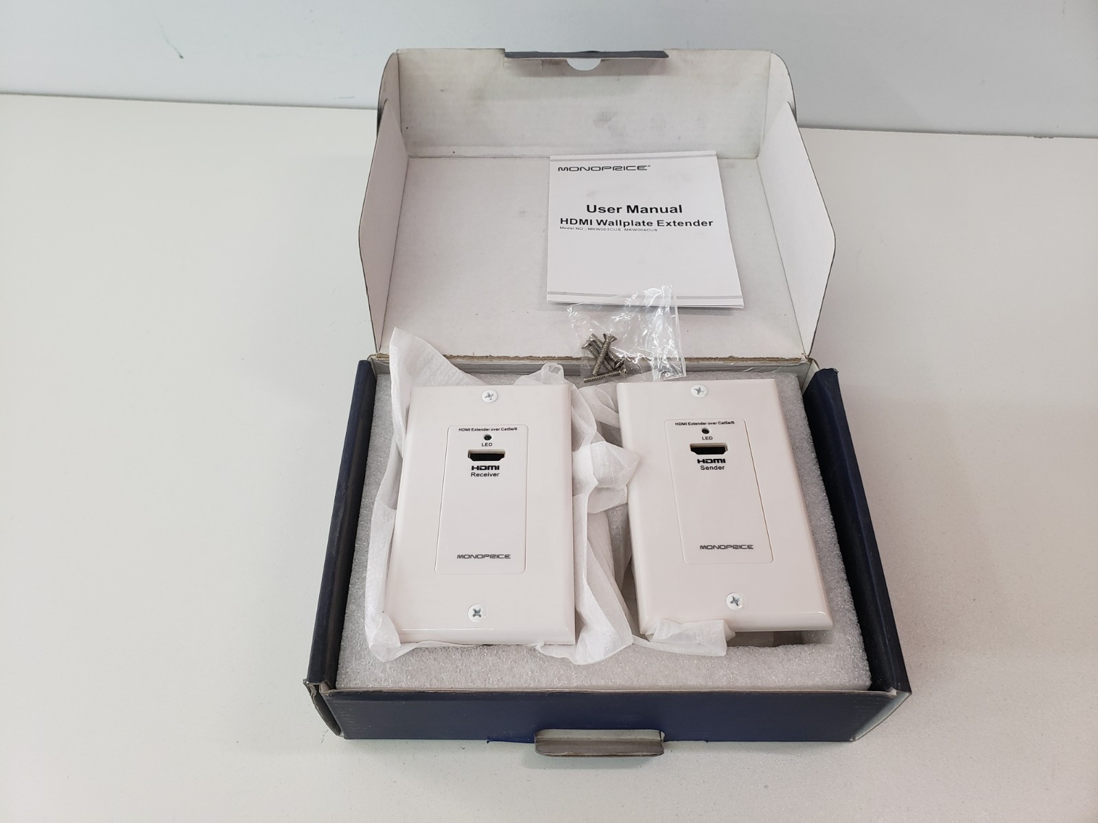 UNUSED - Monoprice MKW004CUS HDMI over CAT5e/CAT6 Extender Wall Plate