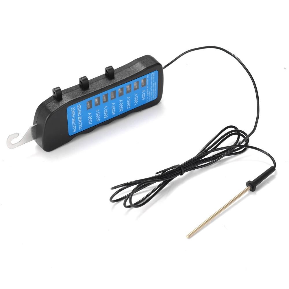 600V-7KV Garden Electric Fence Tester 8 Indicator Light Digital Voltmeter Tool
