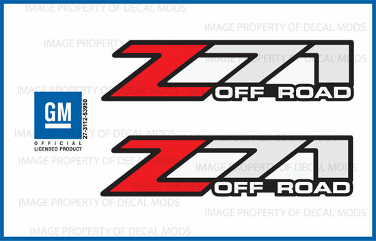 SET OF 2   01 - 06 Chevy Silverado Z71 Off Road decals - F - side 1500 chevrolet