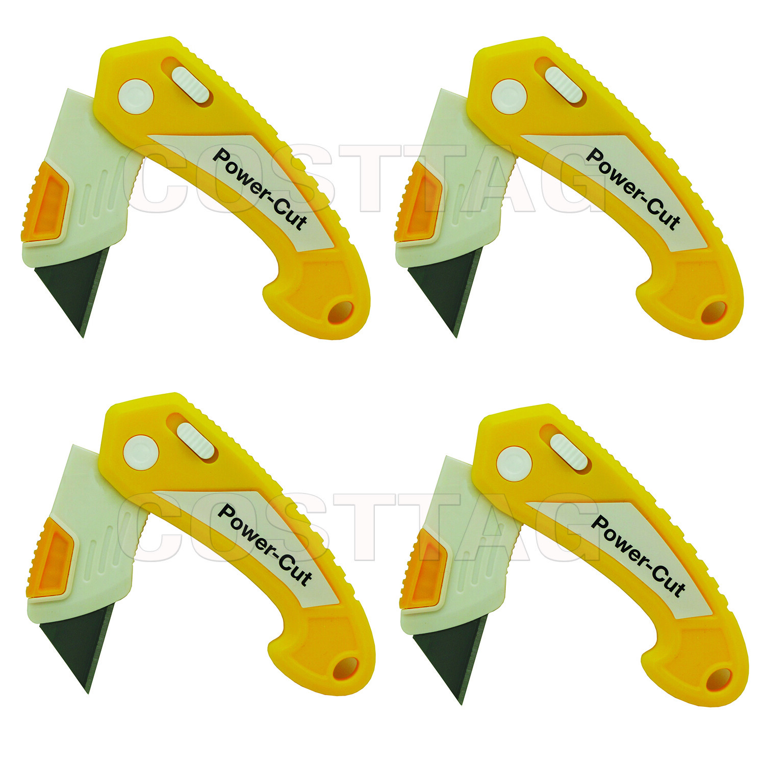 4-Pack Folding Utility Knife Box Cutter, Quick Change Blade with Lock Blade