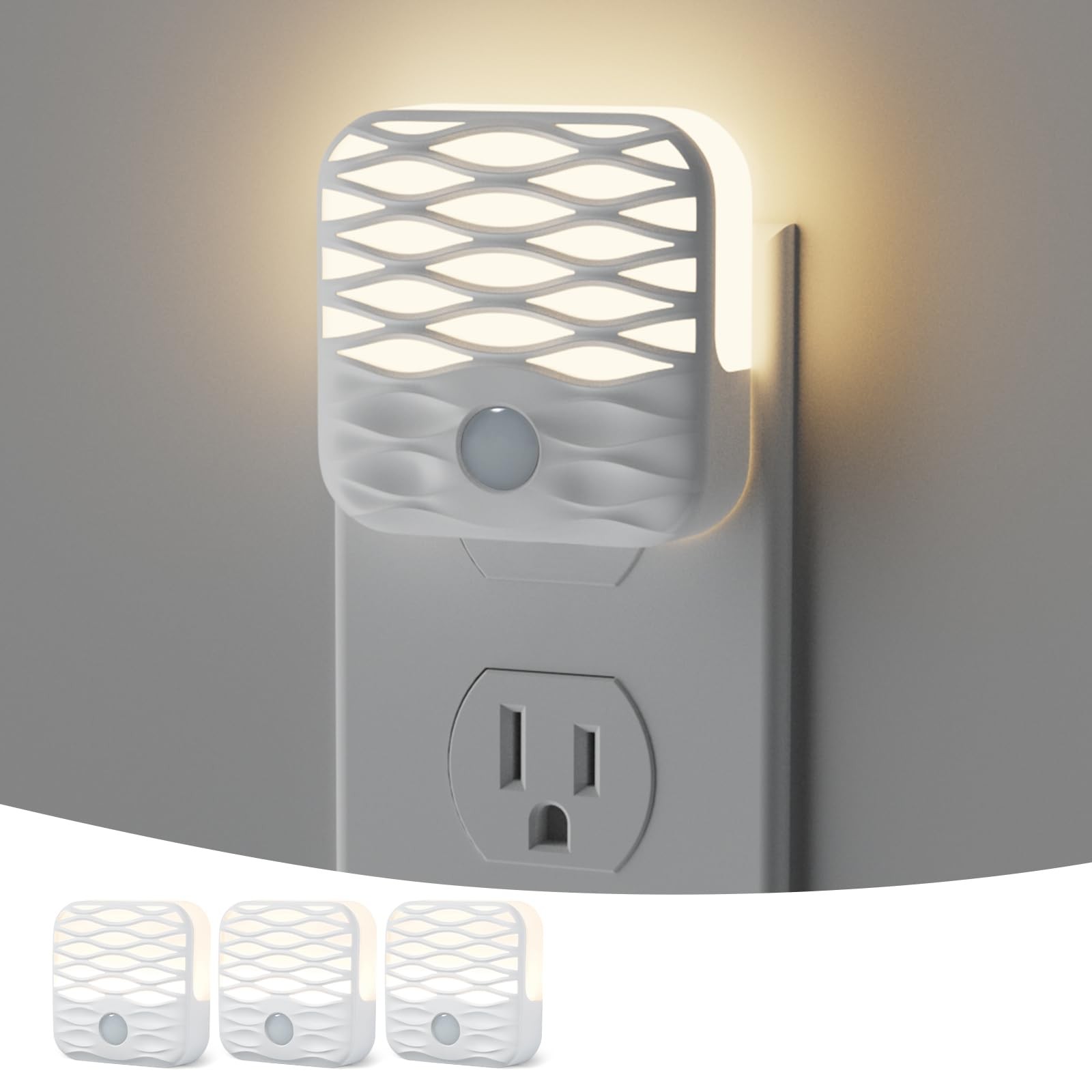Night Lights Plug Into Wall, Dusk to Dawn Night Light with 3000K/10Lm, Soft W...