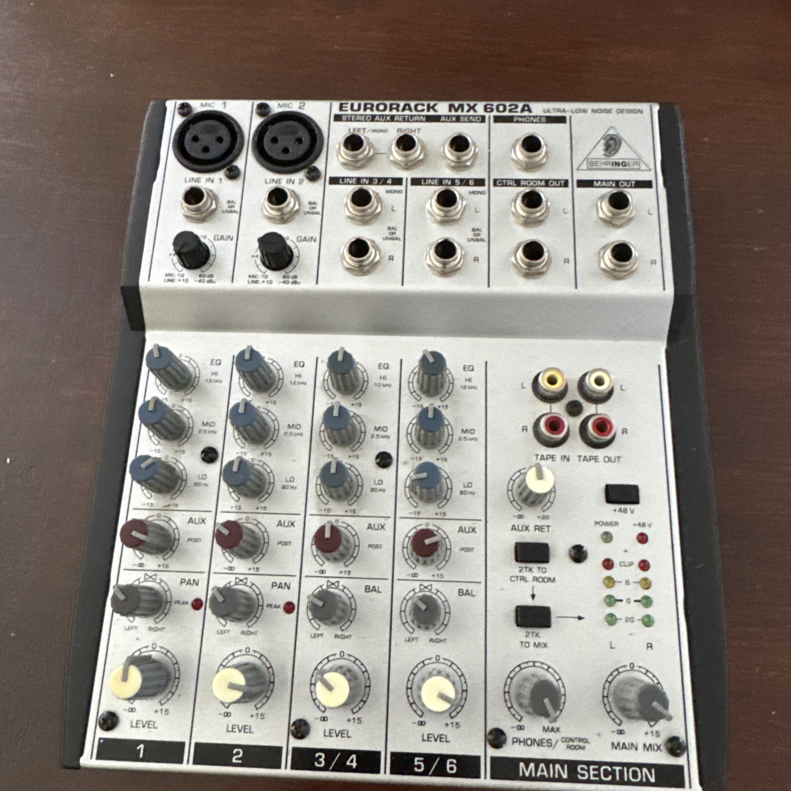 Behringer Eurorack MX602A 6-Input Mixer No Power Supply Tested Working