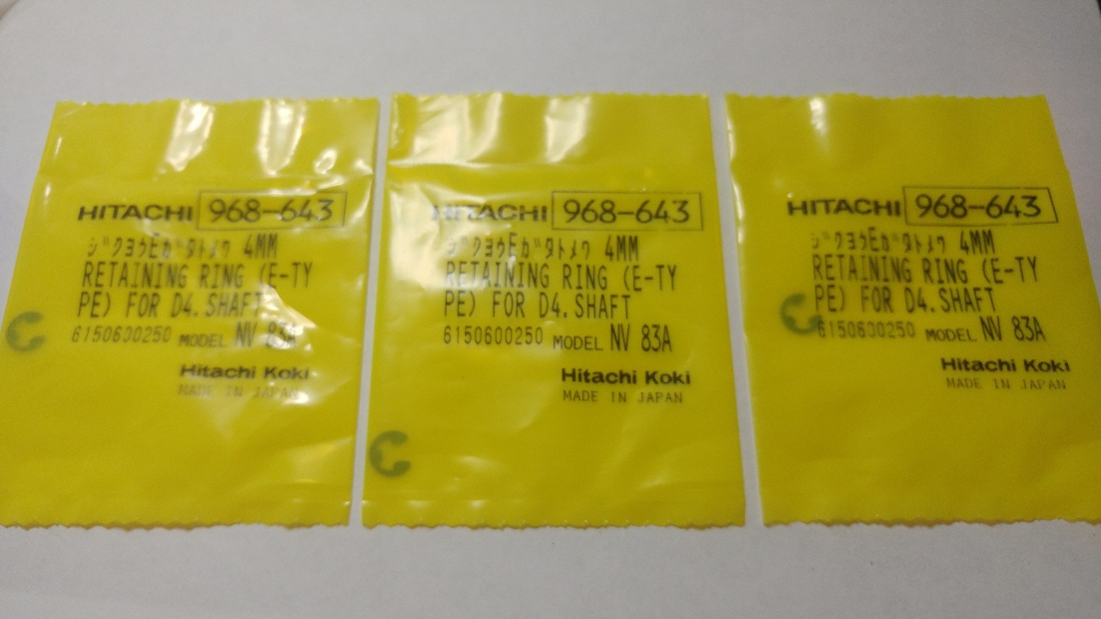 QTY 3 Hitachi 968-643 968643 Retaining Ring E-TYPE D4 Shaft NV83A NV65AA ++