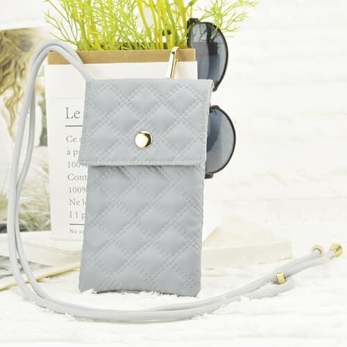 Soft Glasses Case Double Eyeglasses Case for Women with Adjustable Grey