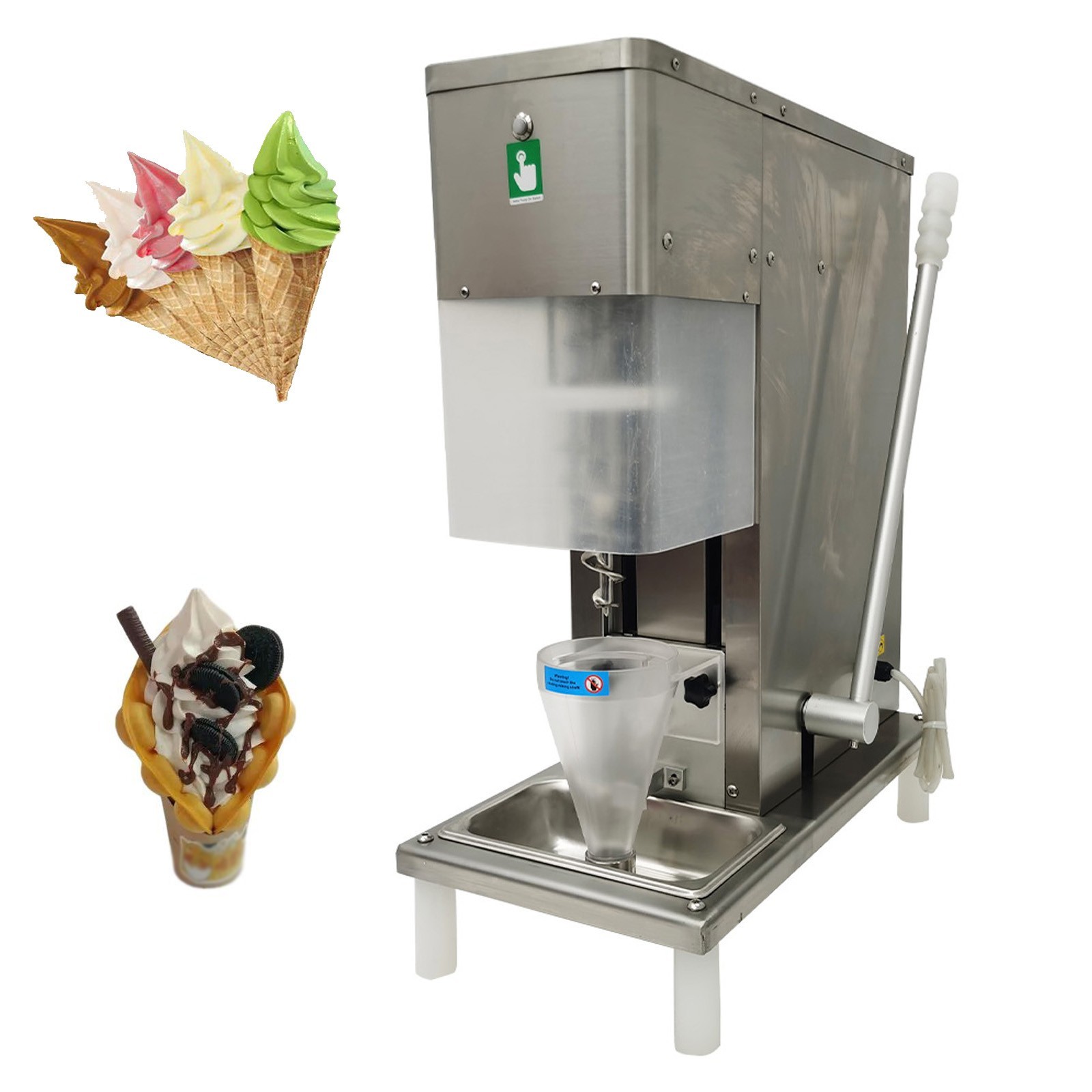 110V Fruit Ice Cream Machine Commercial Frozen Yogurt Ice Cream Blending Machine