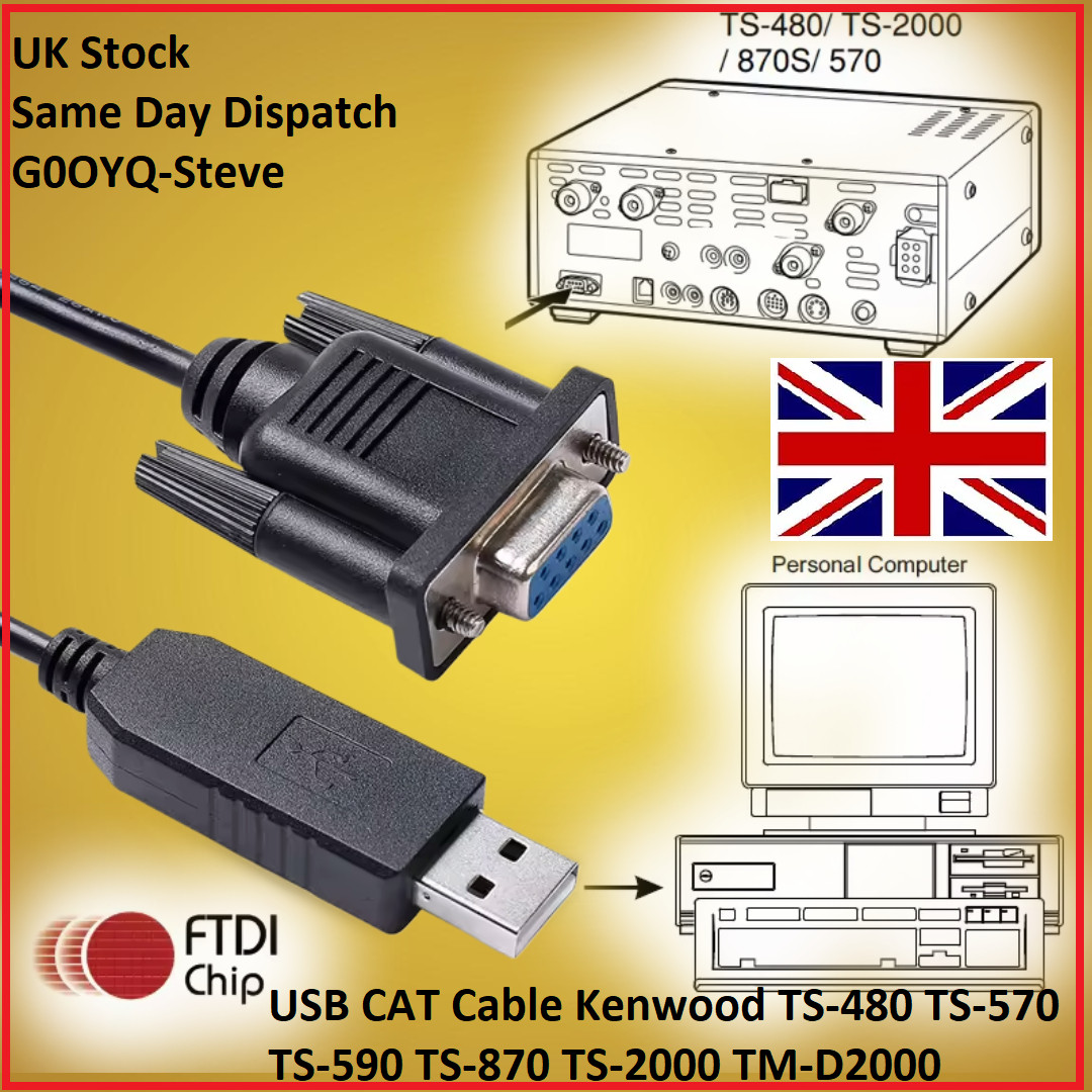 USB CAT Cable for Kenwood TS- 480 TS- 570 TS- 590 TS- 870 TS- 2000 TM-D2000