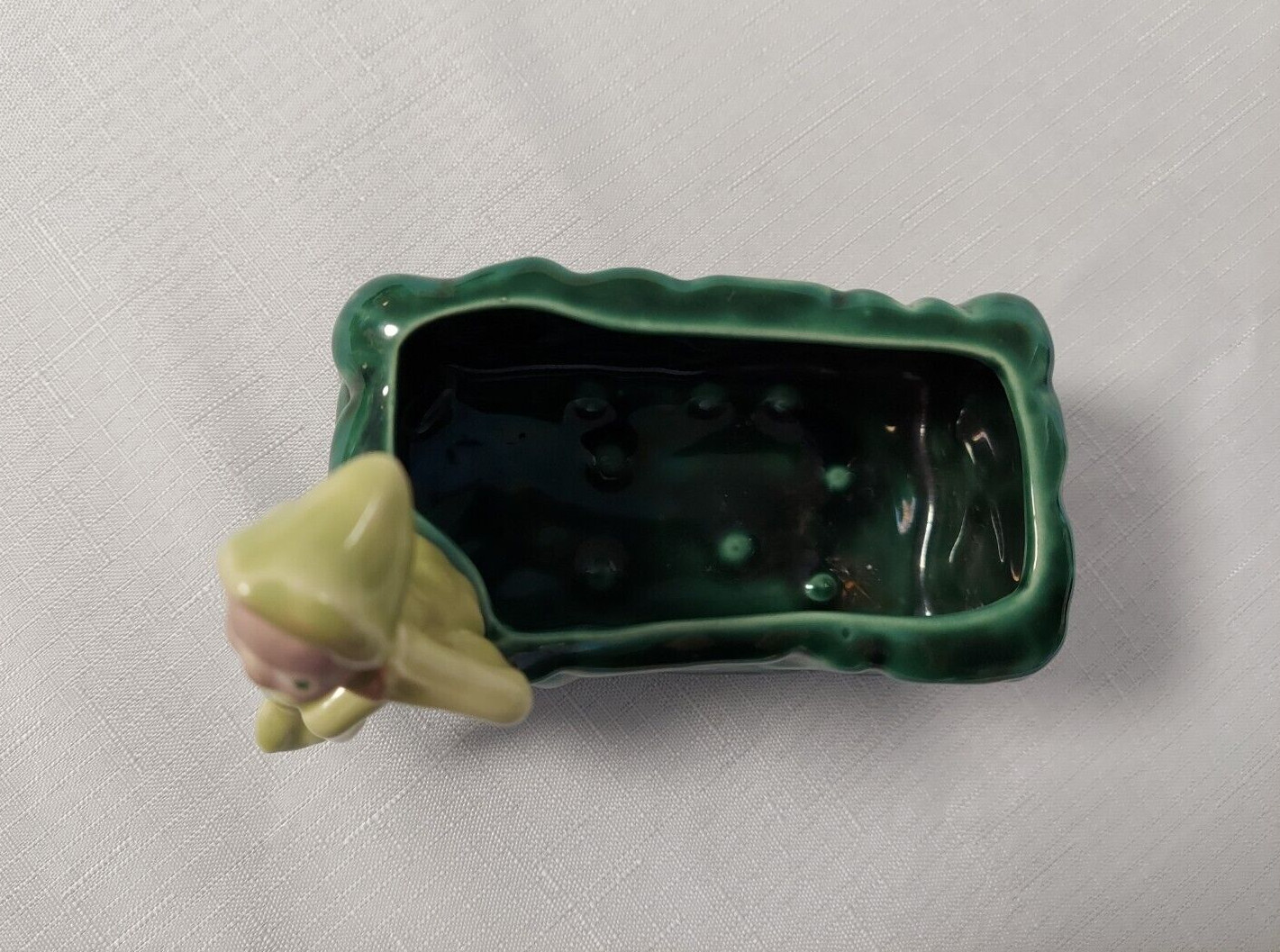 Adorable Vintage Green Pixie Elf Figurine Planter Container