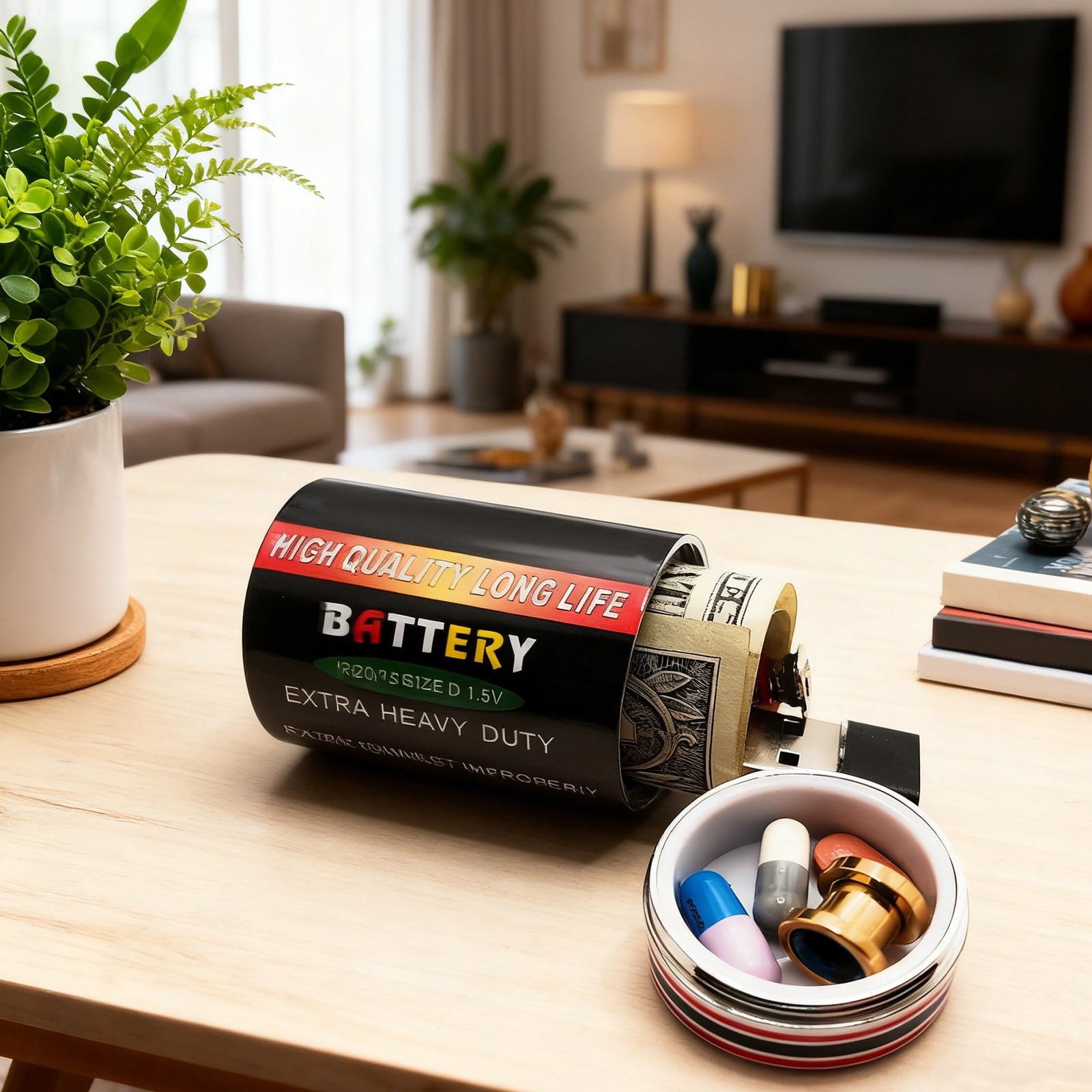 Hidden Diversion Safe False Battery Secret Stash Hidden Compartment Safe