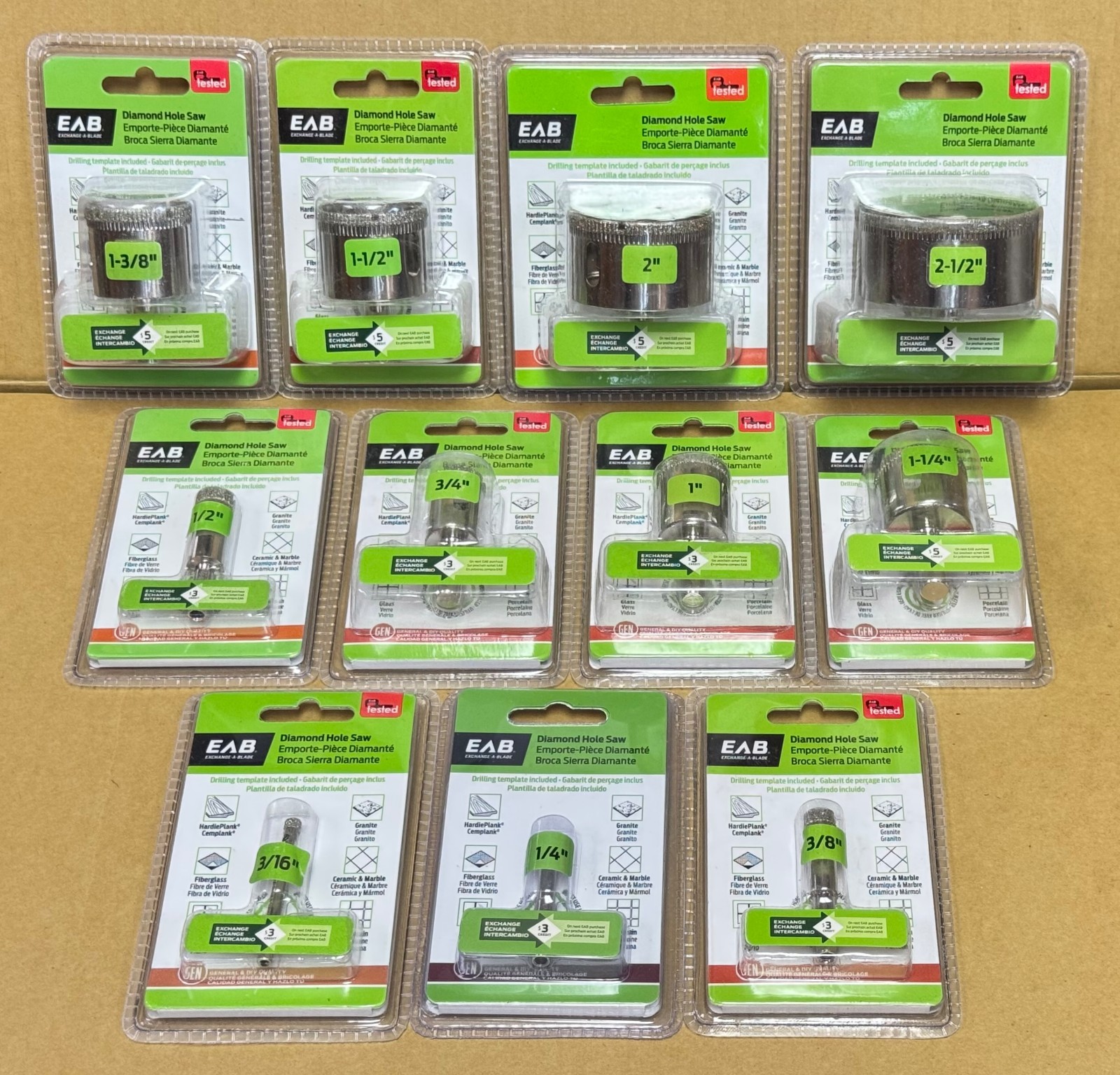 NEW EAB Diamond Hole Saw ~ SELECT YOUR SIZE ~ Free Shipping