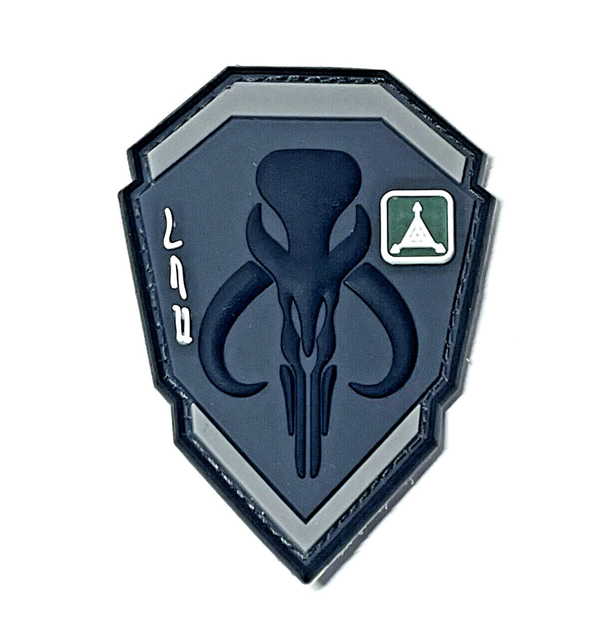 Mandalorian Bounty Hunter Boba Patch, Black 3D PVC Hook & Loop Tactical Patch