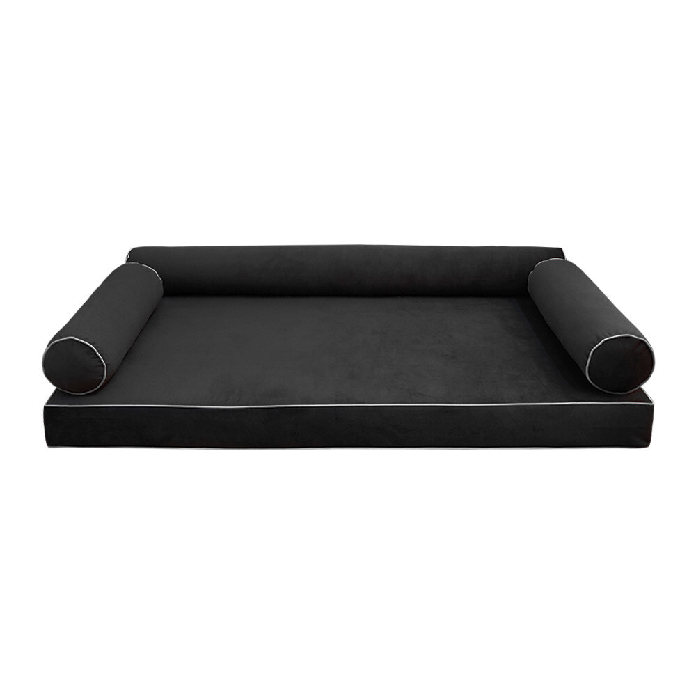 COVER ONLY Model V6 Twin Velvet Contrast Pipe Indoor Mattress Pillow AD350