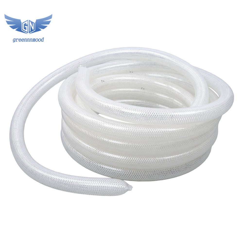 1" ID × 1-19/64" OD 25 Ft PVC Tube Braided Reinforced Tubing Flexible Hose Pipe